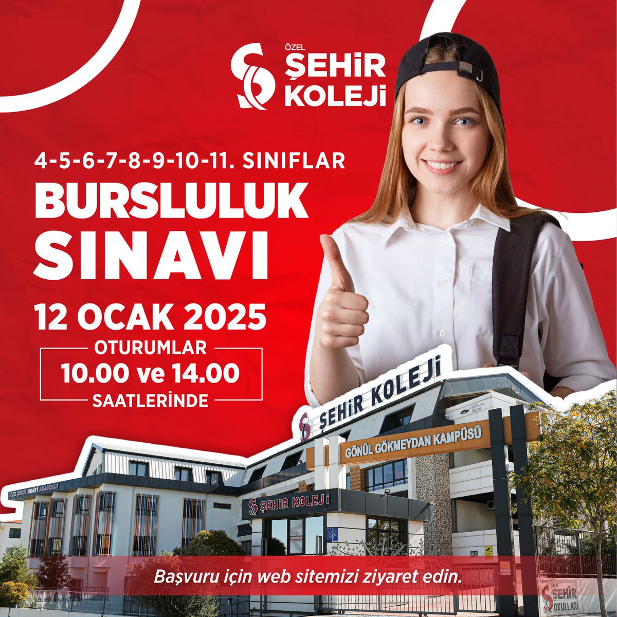 Geleceğinizi Şehir Koleji’nde aydınlatmaya hazır mısınız?✨
Sıradan bir sınav değil, Şehir Koleji farkıyla eşsiz bir deneyim! 🌟
📅 Tarih: 12 Ocak 2025
🕒 Saat: 10.00 veya 14.00
Şehir Koleji ailesine katılma şansı ve burs imkanları sizleri bekliyor! 🏫