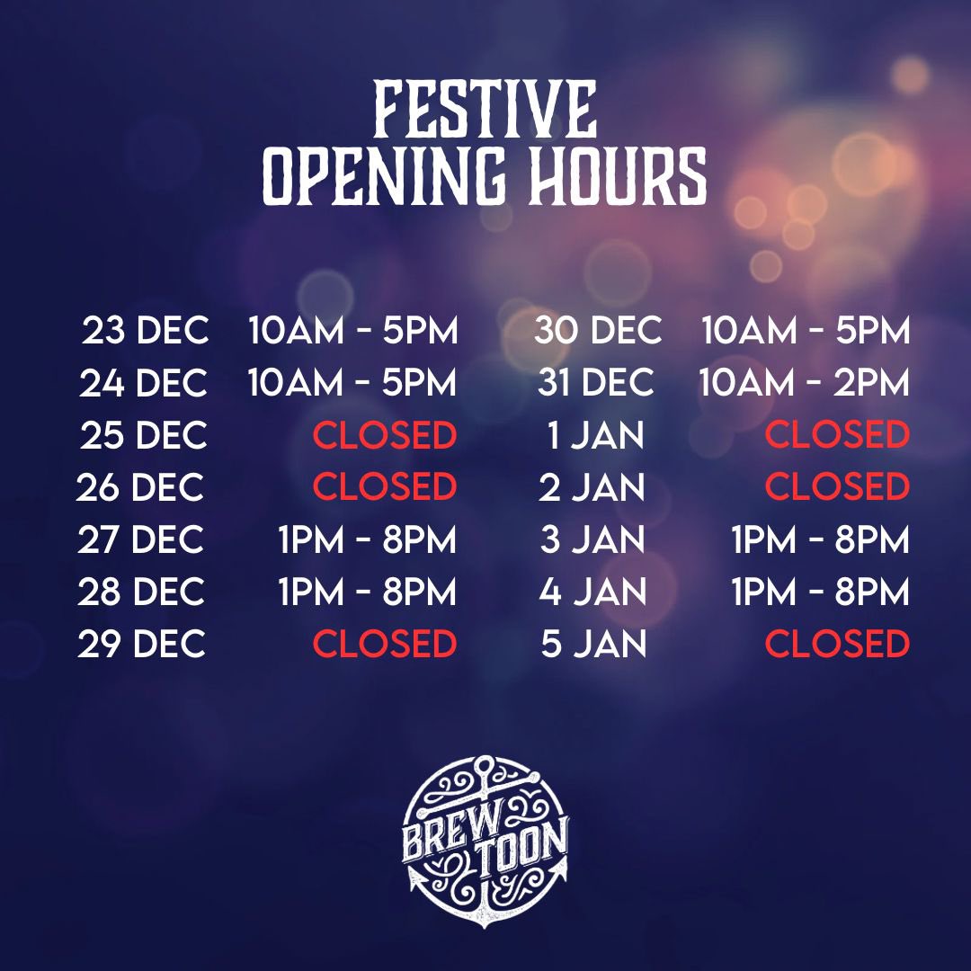 🍻🎄 FESTIVE OPENING HOURS 🎄🍻

Here’s our bottle shop opening hours over the festives!

Still time to get your Christmas shopping sorted &amp; we have plenty of gift packs available, perfect for the beer lover in your life 🍺🎅🏻