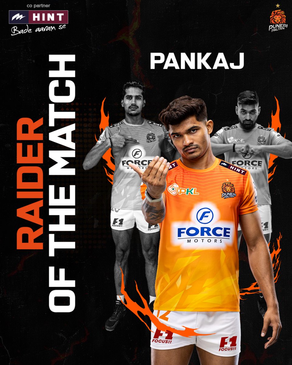 PuneriPaltan's tweet photo. Pankaj raided with passion tonight! 💪
Even though we couldn't seal the game, #Pankajmohite never backed down from giving a tough fight.
#Hintworld
#Match18 | #PUNvsDDKC | #PuneriPaltan | #PaltangiriContinues | #पुन्हाहोऊदेPaltangiri | #PKL11 | #ProKabaddi https://t.co/6j2Dg2w6kA