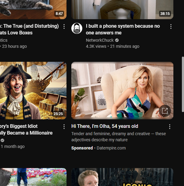 JaxonK49's tweet photo. Is @YouTube turning into a dating site? Seems they'll do anything to make money? https://t.co/ZAXsfZztEx