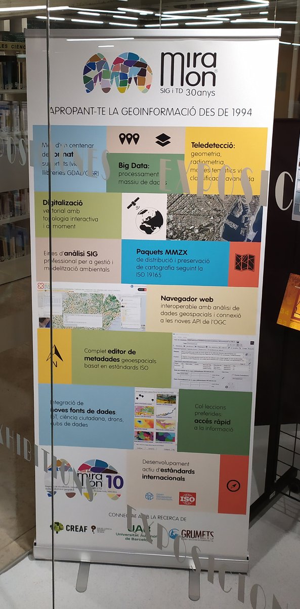 Bctuab's tweet photo. Una setmana més seguim descobrint el programari @MiraMon_GIS i la seva evolució històrica.

📌No et perdis l'exposició "30 anys de #MiraMon" a la #bctUAB.
📅S'hi estarà fins al 20 de desembre!
🔗https://t.co/SZCPv63LU2

#BibExposUAB #bibliotequesUAB 
@grumets_UAB @CREAF_ecologia https://t.co/j3qjEeKYak