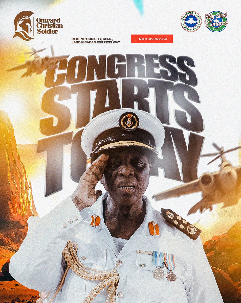 rccghq's tweet photo. Welcome to Day 1 of the RCCG 2024 Holy Ghost Congress, program starts today, see you soon!

#HGC2024
#OnwardChristianSoldier https://t.co/hZO9wcCprs