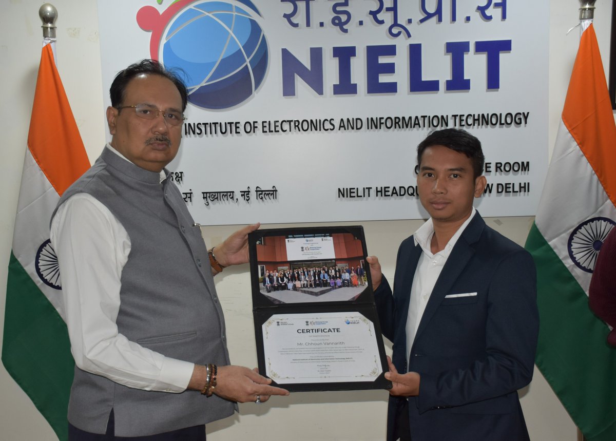 NIELIT successfully concluded 15 days ICT &amp; Cyber Security training and awarded certificates to 28 participants from Myanmar, Lao PDR, Vietnam &amp; Cambodia under #MekongGanga Cooperation. #NIELIT marks a step towards global #CapacityBuilding in emerging technologies. #CyberSecurity