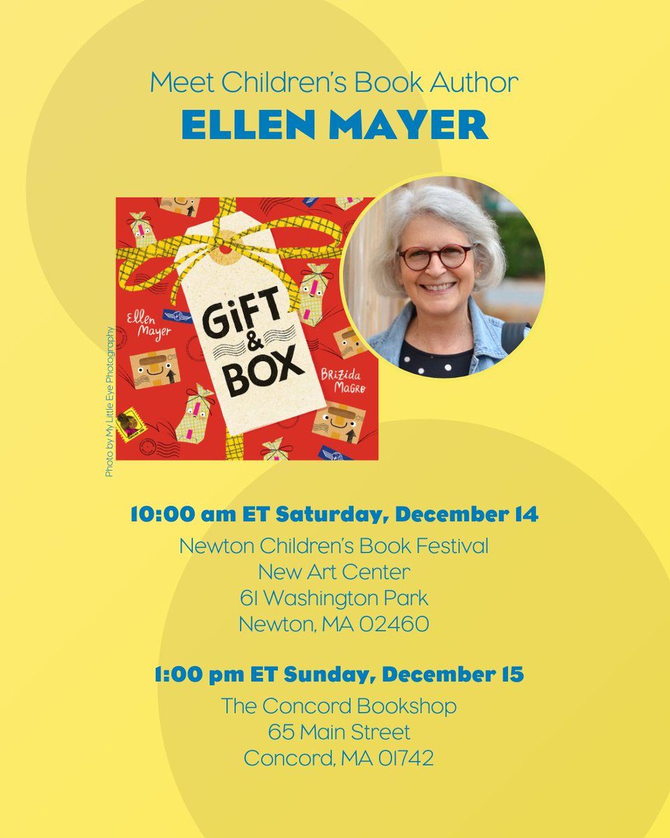 Random House Children's Books (@randomhousekids) on Twitter photo Hey, Massachusetts! 👋 Give your little one the gift of storytime by finding time this weekend to hear a story from children's book author <a href="/ellenmayerbooks/">Ellen Mayer</a>! 🎁
🔗 bit.ly/Mayer-Events Hey, Massachusetts! 👋 Give your little one the gift of storytime by finding time this weekend to hear a story from children's book author <a href="/ellenmayerbooks/">Ellen Mayer</a>! 🎁
🔗 bit.ly/Mayer-Events