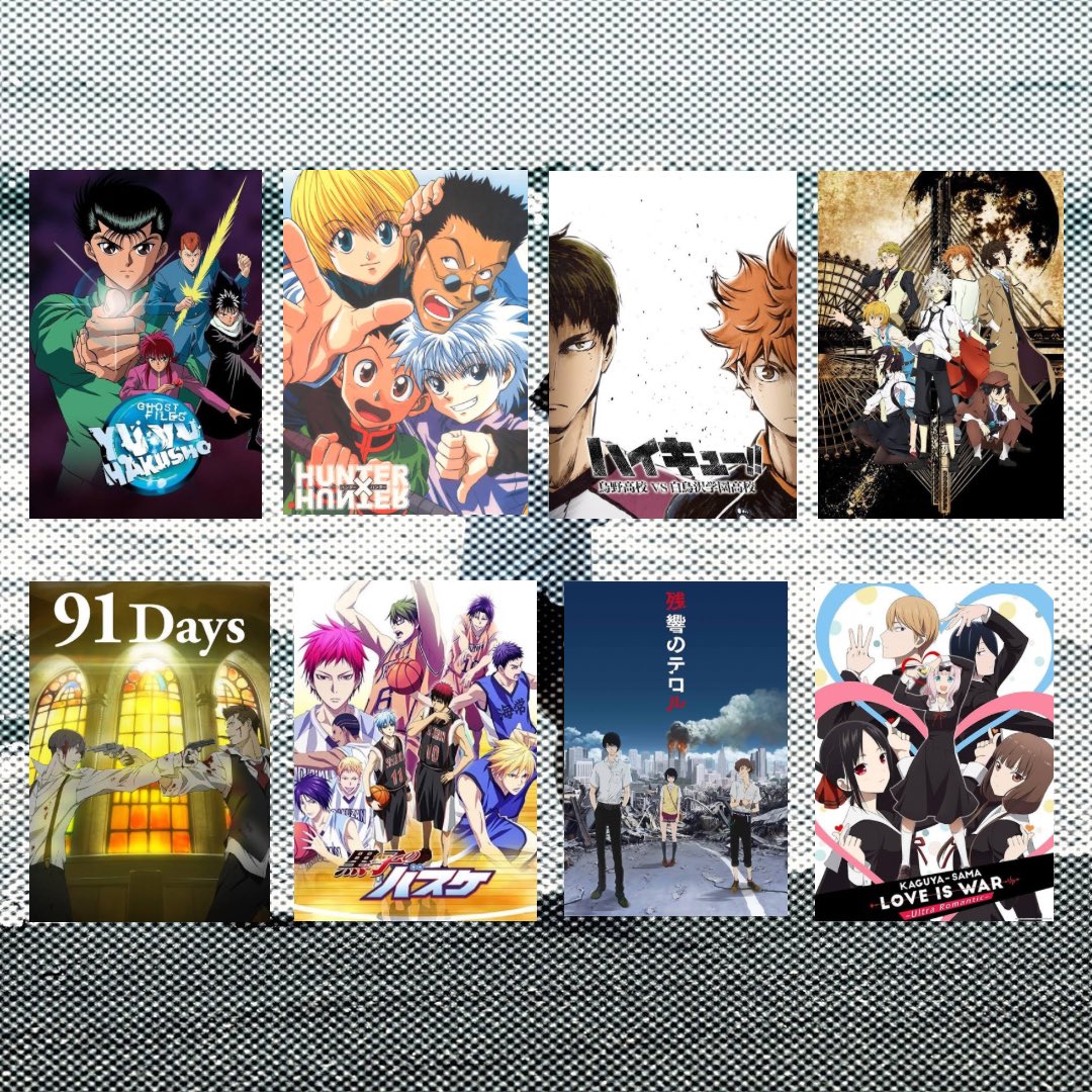 mamiyaren's tweet photo. introduce yourself with 8 anime https://t.co/OnnSlEMYTE