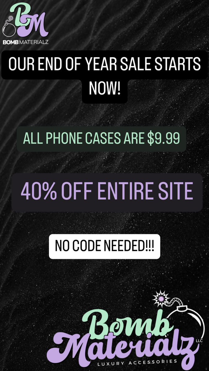 BMaterialz's tweet photo. END OF YEAR SALE STARTS NOW!!! https://t.co/M9jykGWmnv https://t.co/LX2Q9B6Gt0