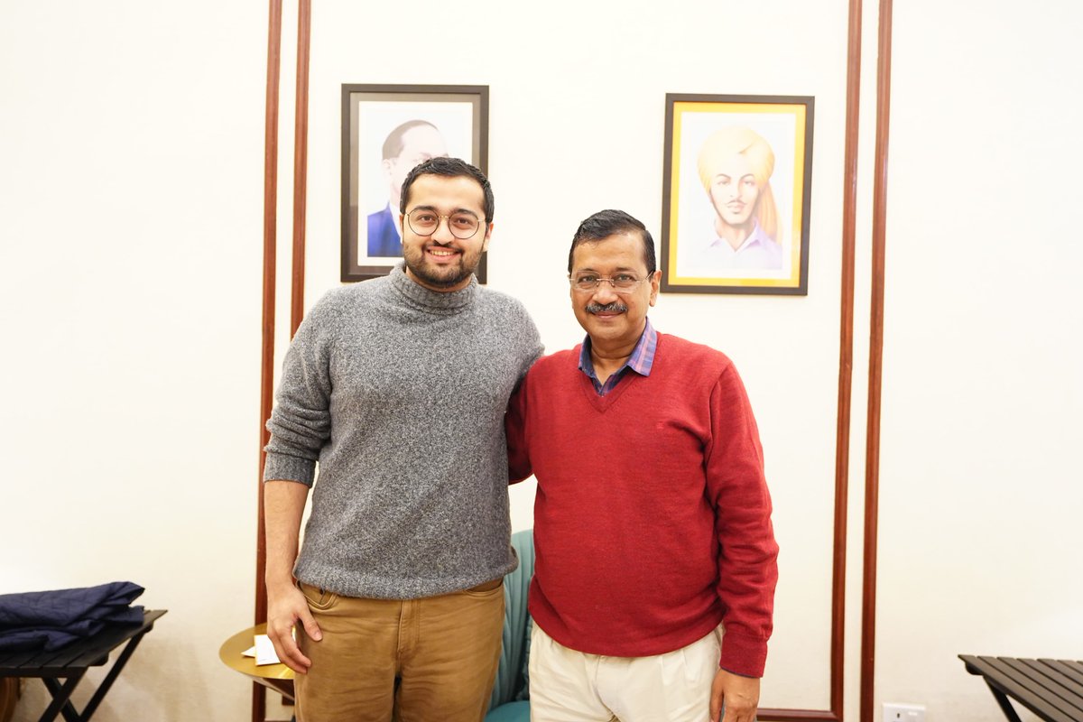 AkshayMarathe's tweet photo. Energized after meeting @ArvindKejriwal sir after so long today. Was thrilled to see him in good spirits and ready to face the 2025 challenge head on! Delhi and India are lucky to have someone as thoughtful and visionary as him! https://t.co/1Aieltct6C