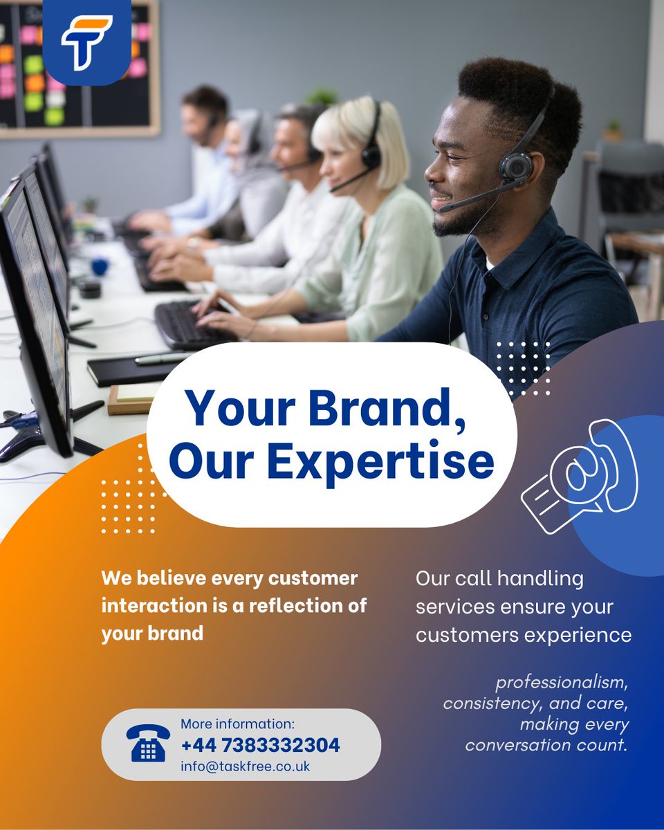 taskfree_uk's tweet photo. Every conversation counts. Let us represent your brand with professionalism and care.

#CallHandlingExperts #TaskFree #CustomerService #BrandCare #Professionalism" https://t.co/JSHtY3MQSI