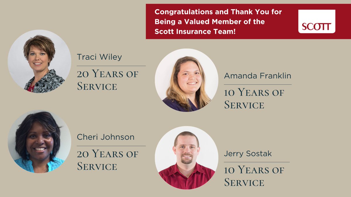 scottins's tweet photo. Several team members recently celebrated service anniversaries! Congratulations, and thank you to all of you for your dedication to our clients and company! https://t.co/vXINee5MjV