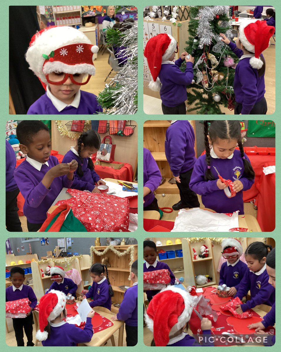 ECS_Keighley's tweet photo. Reception are loving using the role play Santa’s workshop. Lots of busy Santas and elves. #imaginativeplay #magicandsparkle #gettingreadyforchristmas #collaboration https://t.co/br77fBaR76