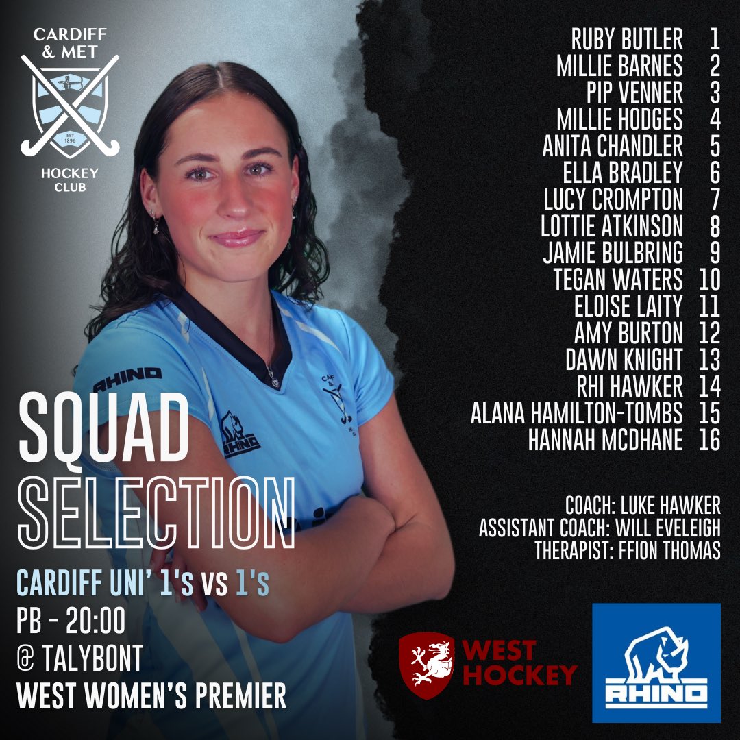 Cardiff_Hockey's tweet photo. IT’S (finally) DERBY DAY. 🔥
And our 1’s have their rearranged match against @Cardiffunihc 1’s @ Talybont under the flood lights, kicking off a very busy week before their Christmas break. ⚔️
And also, our #SquadSelection. 🏑
All the best to everyone involved this evening! 🩵 https://t.co/sO0DHo2jbT