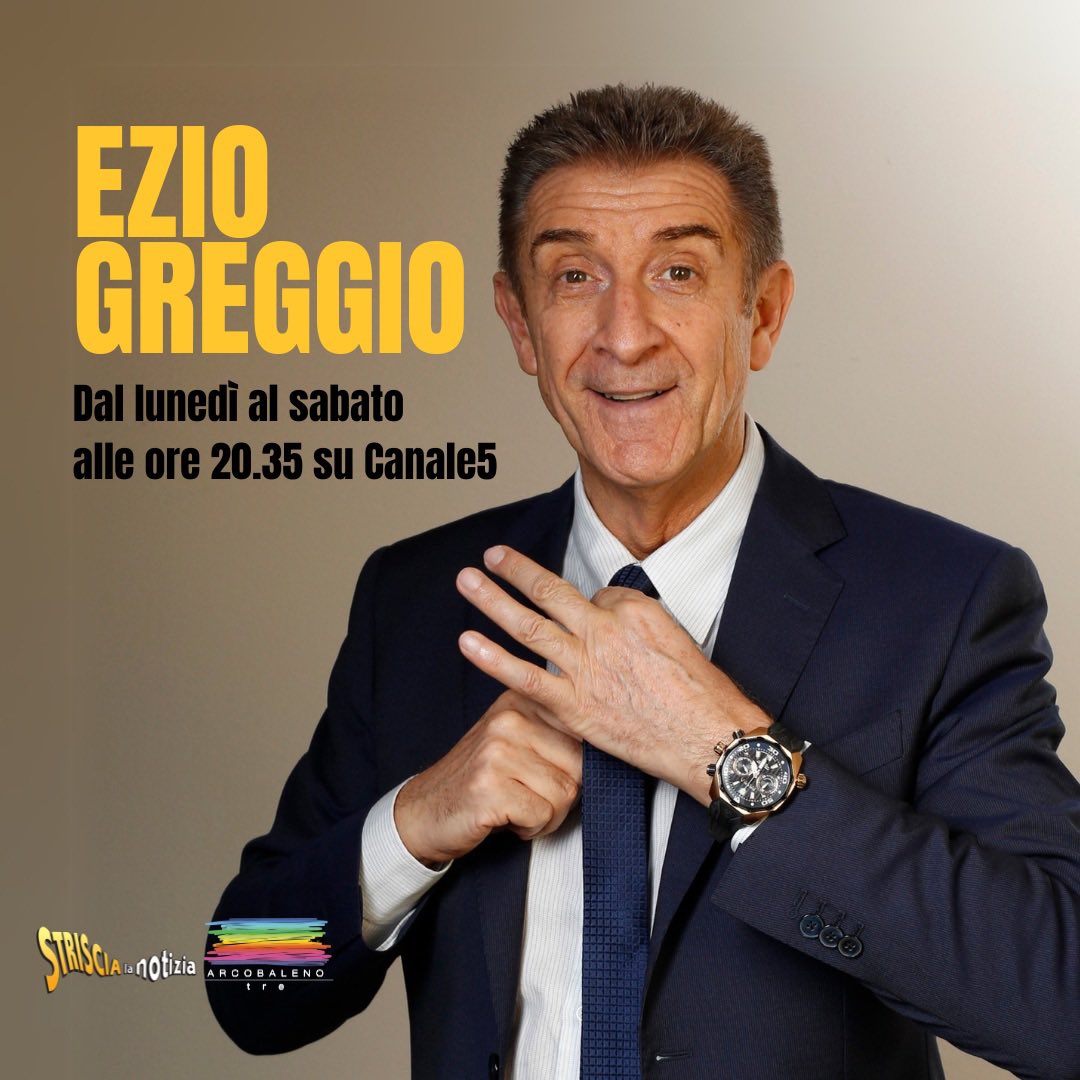 #StrisciaLaNotizia

Dal lunedì al sabato alle ore 20:35 con <a href="/EzioGreggio/">Ezio Greggio</a> su Canale5 e in diretta streaming su <a href="/MedInfinityIT/">Mediaset Infinity</a> 

#EzioGreggio #Canale5
#ArcobalenoTre