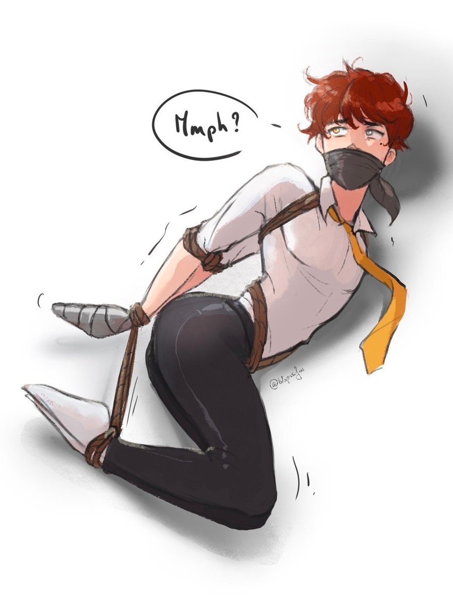 BlopNsfw's tweet photo. My part of the art trade !! Ashley is so cute, I love drawing him 😆
Thanks @indistressart for letting me tie him aha ! https://t.co/YSOWvZANg9