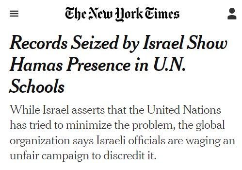 CIJAinfo's tweet image. "educators remained employed by UNRWA even after Israel provided written warnings that they were militants."

@nytimes reports Hamas records of 100s on UNRWA school payrolls.

1000s of Hamas in UNRWA.
$100Ms from UNRWA to Hamas.

UNRWA is compromised by terror.
#DefundUNRWA