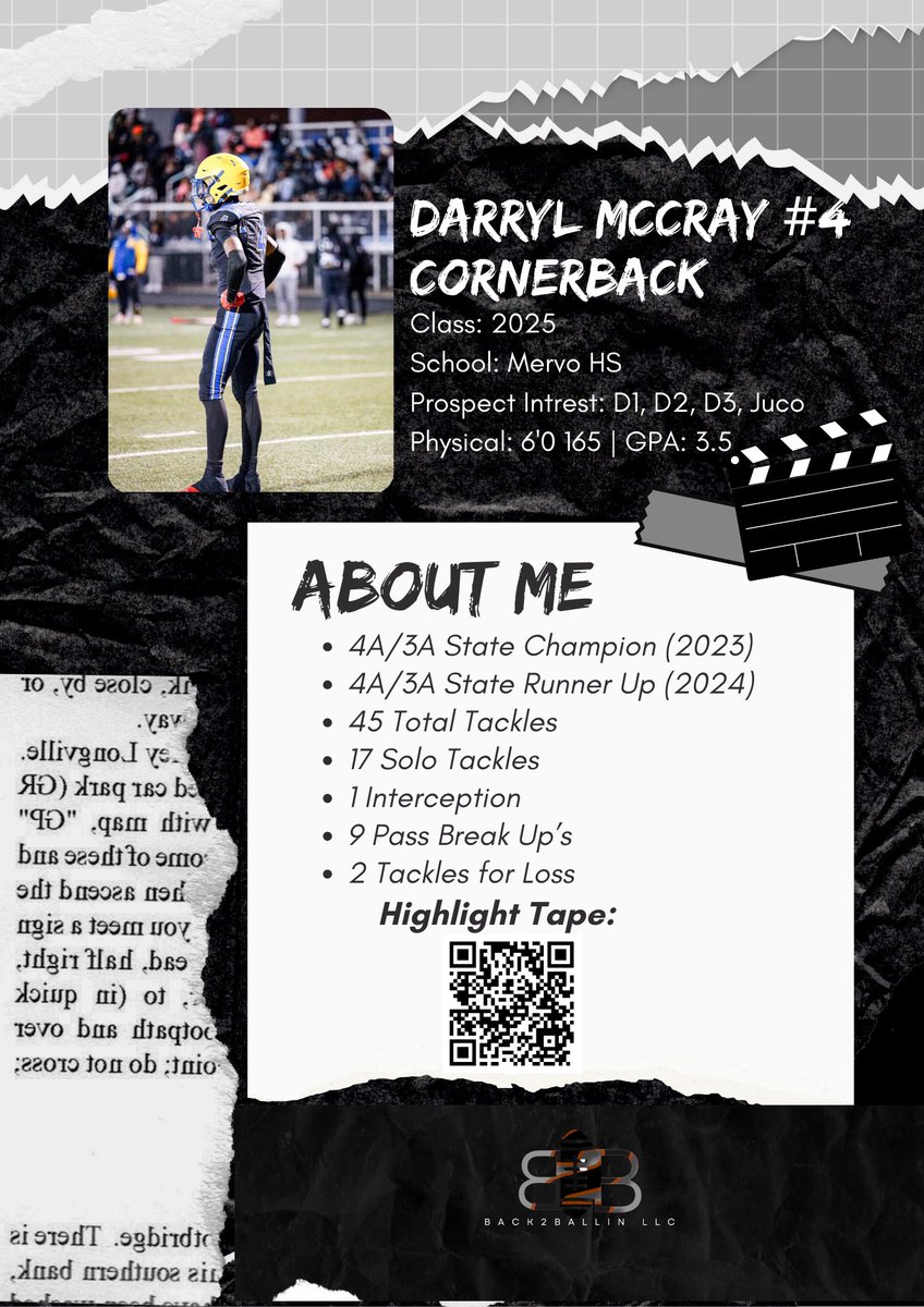 Back2Ballin_'s tweet photo. B2B Recruiting Profile! 🛫🏁💯

@1dnice__ (@MustangGang410 | 2025)
⚫️ Lengthy/Technical DB 
⚫️ Back to back State Final Appearances 
⚫️ 9 PBU’s
⚫️ 45 Total Tackles https://t.co/z00709Hbd9