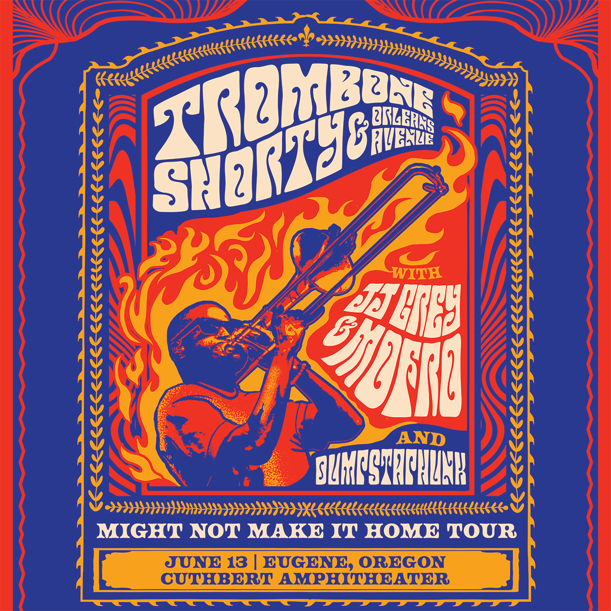 ANNOUNCEMENT: TROMBONE SHORTY &amp; ORLEANS AVENUE - MIGHT NOT MAKE IT HOME TOUR with special guests JJ Grey &amp; Mofro, Dumpstaphunk are coming to the Cuthbert Amphitheater on Friday, June 13th!

bit.ly/TromboneShorty…