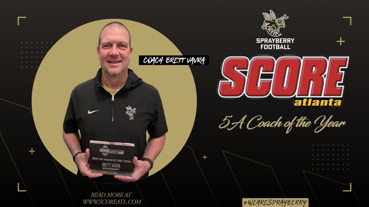 Congratulations Coach Vavra!!!  Score Atlanta 5A Coach of the Year!! 🖤💛🐝🏈
#shspositiveposting #wearesprayberry