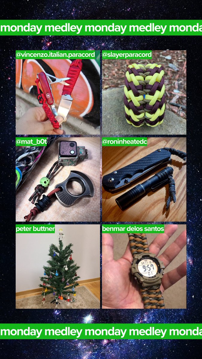 Today's Monday Medley features #Paracord #edc gear for yourself AND your #Christmas tree! NOW LET'S MAKE SOME NOISE for these creators and their awesome cord creations! 🎄🔥🎄🔥