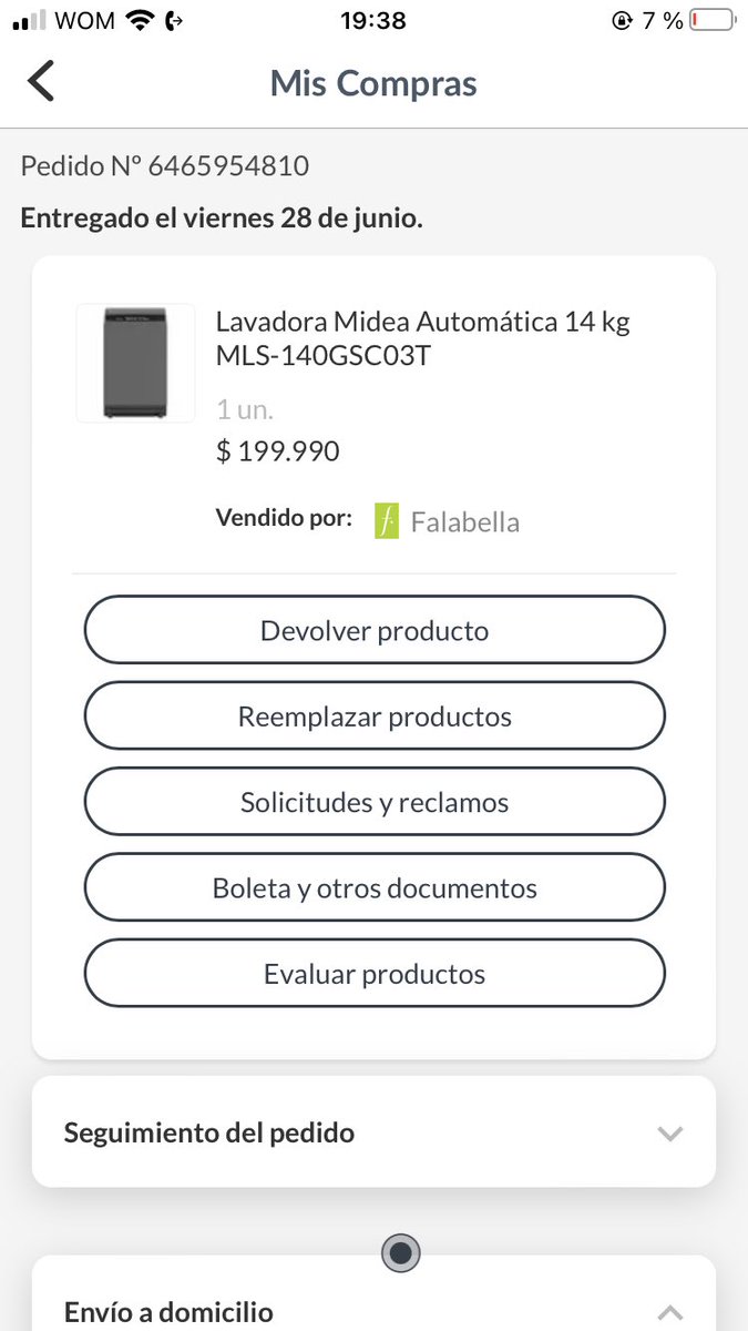Phanxi's tweet photo. @Falabella_Chile Como es posible que el día 06-03 compre Lavadora , la cual llegó el 28-06 y solicite visita tecnica el cual reviso la lavadora el jueves 28-11 indicando una falla del producto, Pero!no puede gestionar cambio , solo servicio técnico por la fecha?🤔@SERNAC https://t.co/tsiL2prJIr
