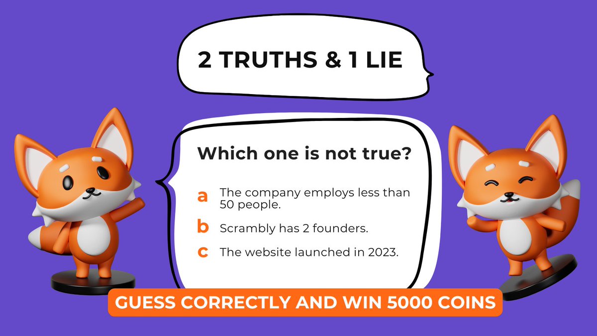 🕵️‍♂️ Two truths, one lie — can you spot the fake?  Check the image, guess the lie, and drop your answer in the comments. 💬 

One lucky correct guesser will win 5000 coins! 💸