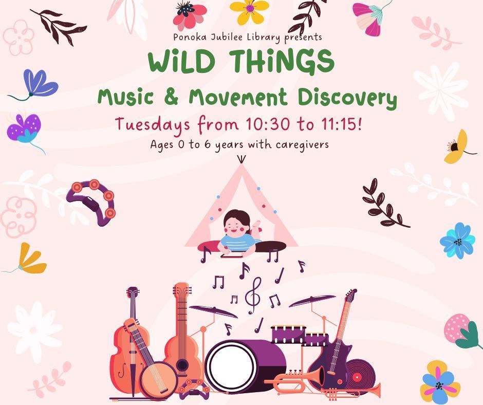 Need a morning of song and music? Come bring your little one aged 0-6 to Wild Things: Music and Movement Discovery.