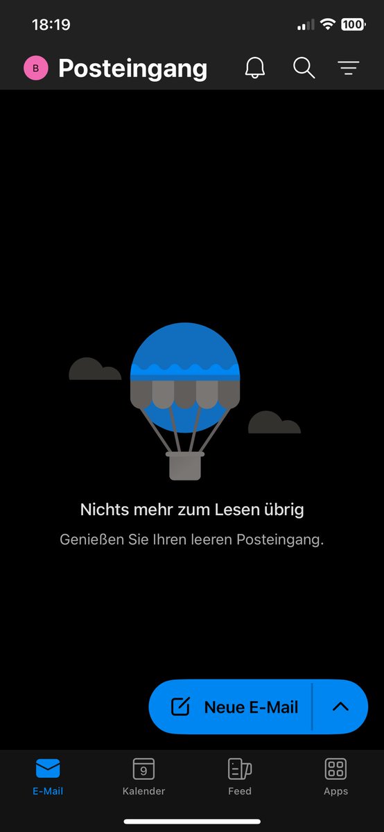 Das grösste Freiheitsgefühl der Moderne. Keine. KEINE! ungelesenen Mails.