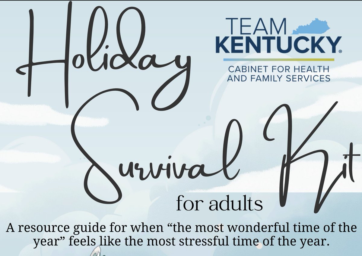 Check out to  these Mental Health Holiday Toolkits from our friends at the KY Department for Behavioral Health, Developmental &amp; Intellectual Disabilities (BHDID).

To download the PDF Holiday Survival Guides for adults, children and young adults visit: tinyurl.com/WinterSurvival…