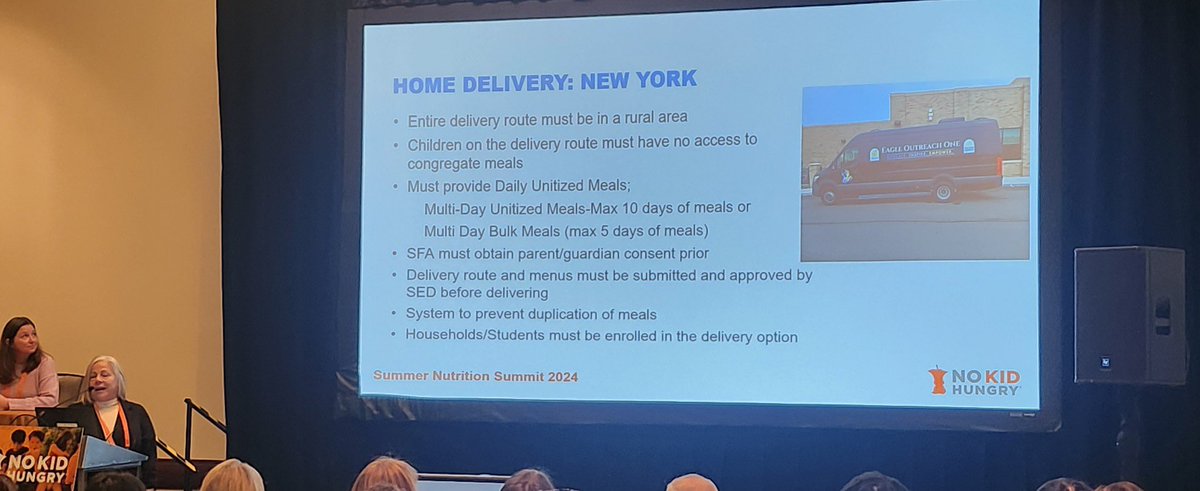 NoKidHungryNY's tweet photo. What a way to kick-off our Summer Summit - insights from our #HungerHero, the incredible Donna Riviello of @ClydeSavannah_ about their home delivery program. So much to learn and share! #nokidhungry #endsummerhunger https://t.co/Bs7F9o2kFF