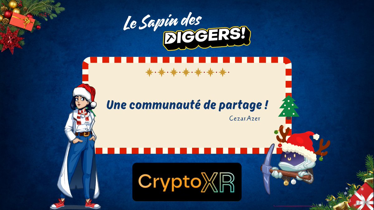 TheDiggersDAO's tweet image. [CALENDRIER DIGGERS 2024] Jour 9 ⛏️🎄

C&apos;est ce qui nous définit le mieux : Le partage.
Et pour ça, rien de mieux que les Events IRL.

Ca tombe bien, car notre partenaire du jour n&apos;est autre que @Max_Metis qui organise #CryptoXR, et qui vous fait gagner 20 places pour y assister…