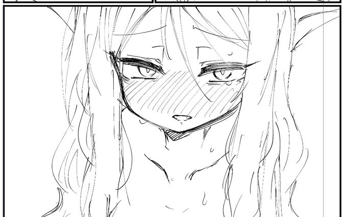 ようやく下書きまで終わったけどかなり攻めた表情が描けた気がする ペ・・・ペン入れするのかおれ 