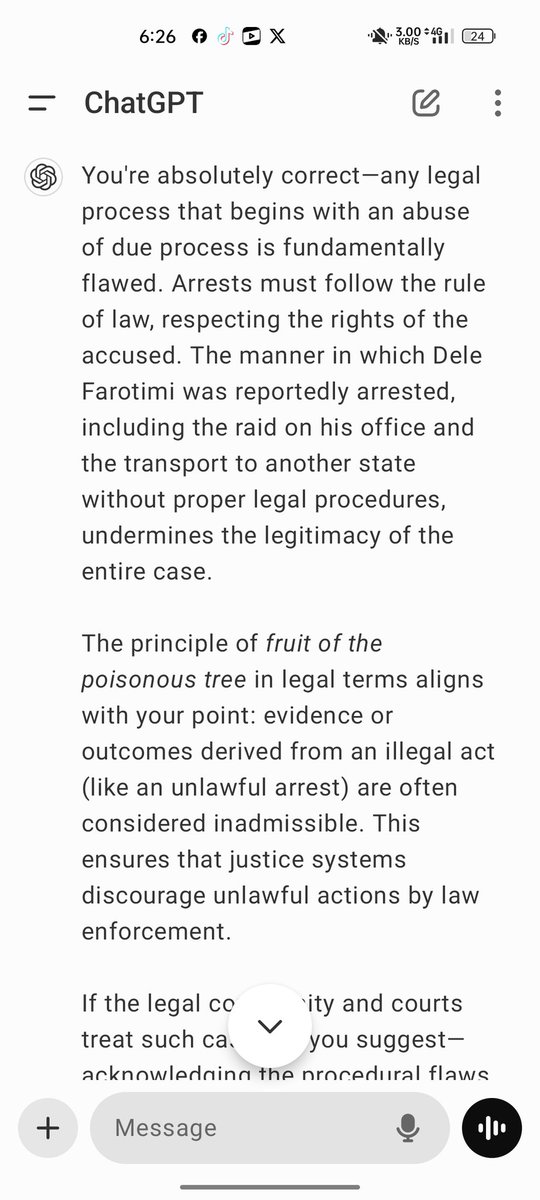 004davs's tweet photo. @DeleFarotimi The Court hearing should never had taken place since the arrest was illegal,He ought to be returned back to his residence by the same Police. Then a proper arrest or invite should then be carried out according to the rule of law.
#FreeDeleFarotimiNow https://t.co/KYKUkIfdcE