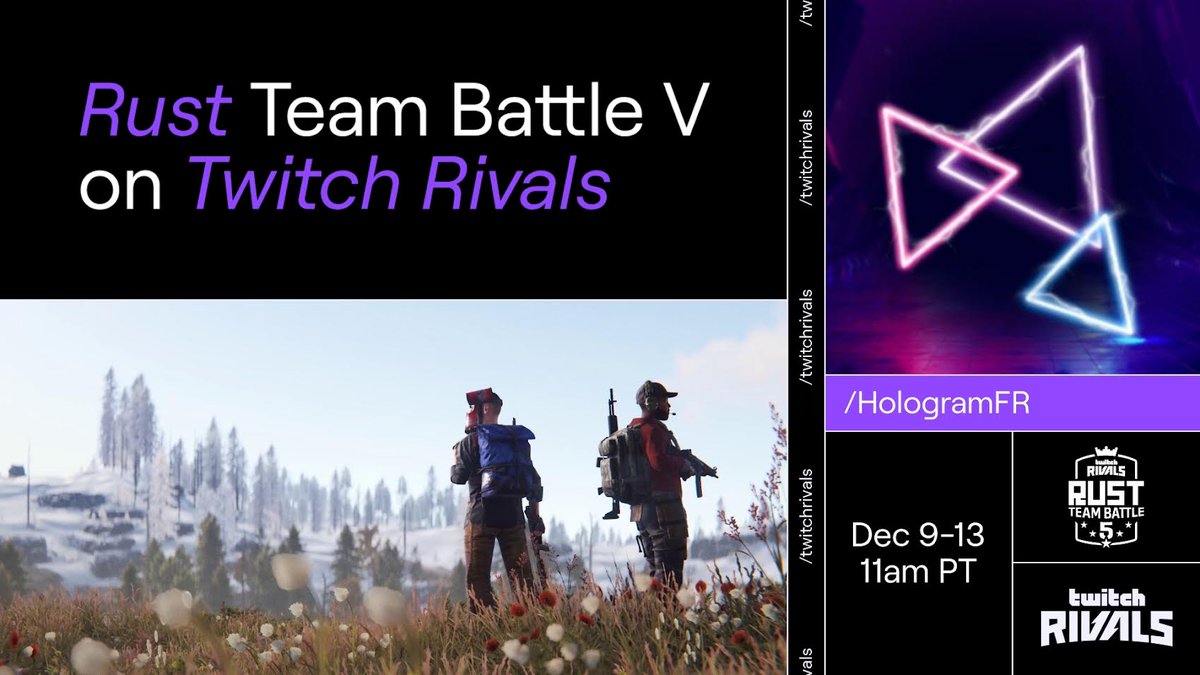 Hologramfr's tweet photo. LET'S GOOOO 20H sur twitch !  #Rust #TwitchRivals #twitch #playrust https://t.co/ed2JTgE7YM