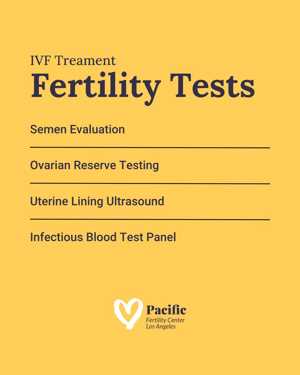 Fertility_PFC's tweet image. Interested in potentially starting IVF treatment at PFCLA? Here&apos;s a short list of a few tests we will conduct at the beginning of your journey. 💛 

#ivf #ivfprocess #ivfjourney #fertilitycare #fertilitytesting