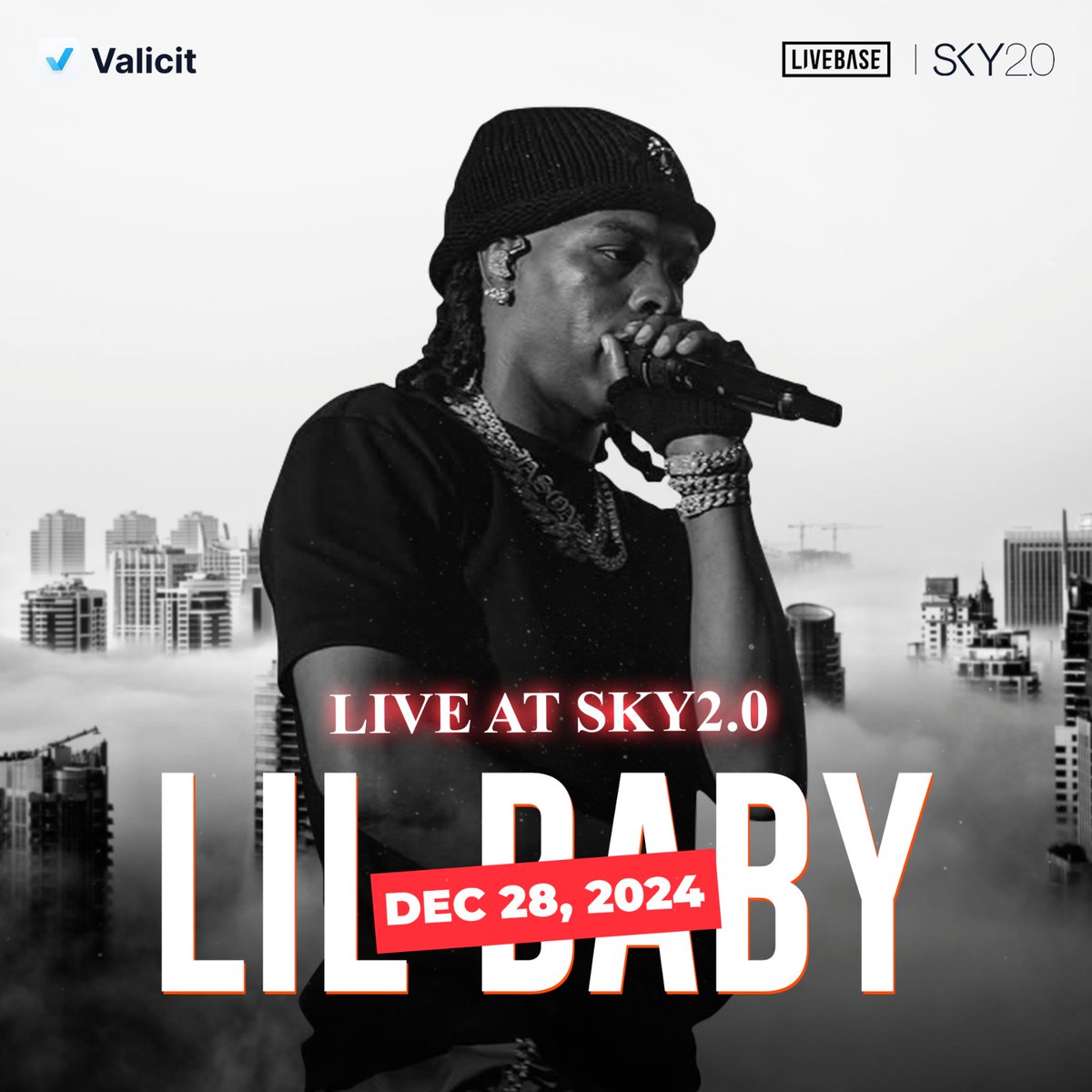 💥 DON’T MISS YOUR CHANCE! 💥 The GOAT is back — Lil Baby is LIVE at SKY2.0 on December 28th, and tickets are selling at LIGHTNING speed on Valicit.com! ⚡ This is your moment to lock in your spot for a night of pure rap greatness. Secure your ticket NOW or risk