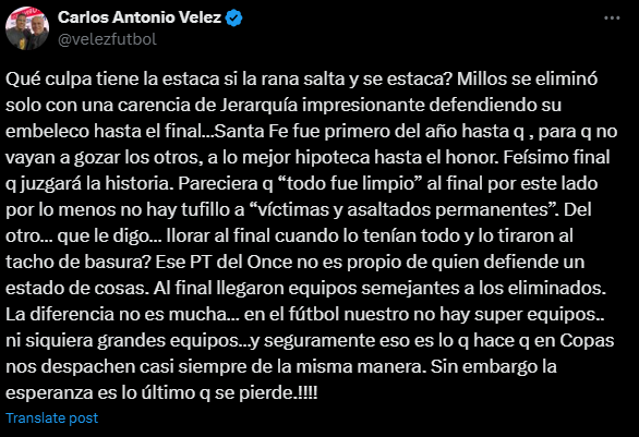 JavierV37146789's tweet photo. @velezfutbol dijo el viernes que no iba a decir sus dos equipos favoritos para la final  (@MillosFCoficial  vs @oncecaldas ) No se le dio nunguno 🤣🤣🤣🤡🤡🤡 https://t.co/wcXO7eJaTG