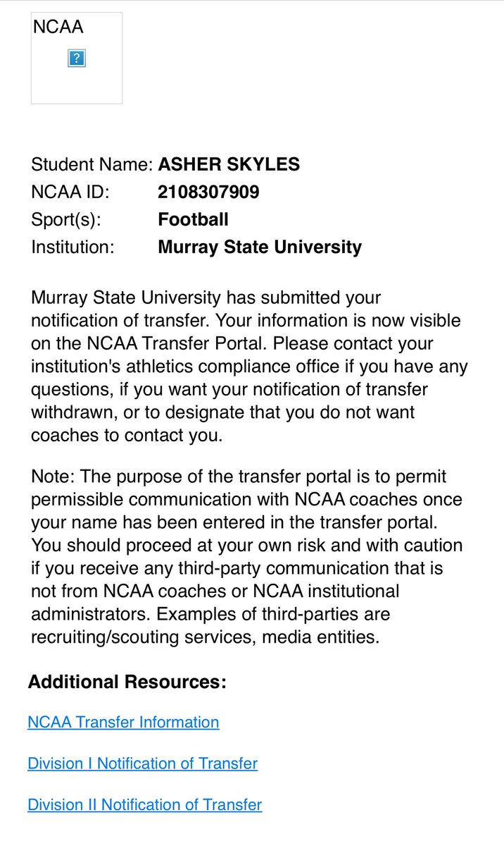 Officially in the portal. 
6’3 285 
Center/RG/LG
423-902-7622
3 years of eligibility remaining