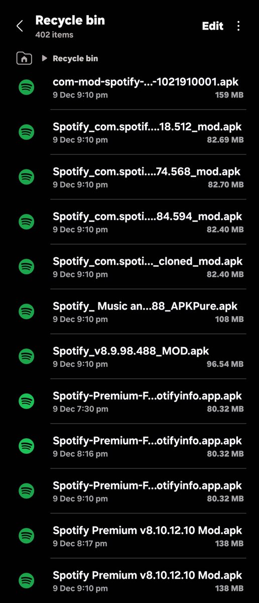 zmffpdjj's tweet image. abt to crash out cuz i cant find a single spotify modded apk thats working atm...