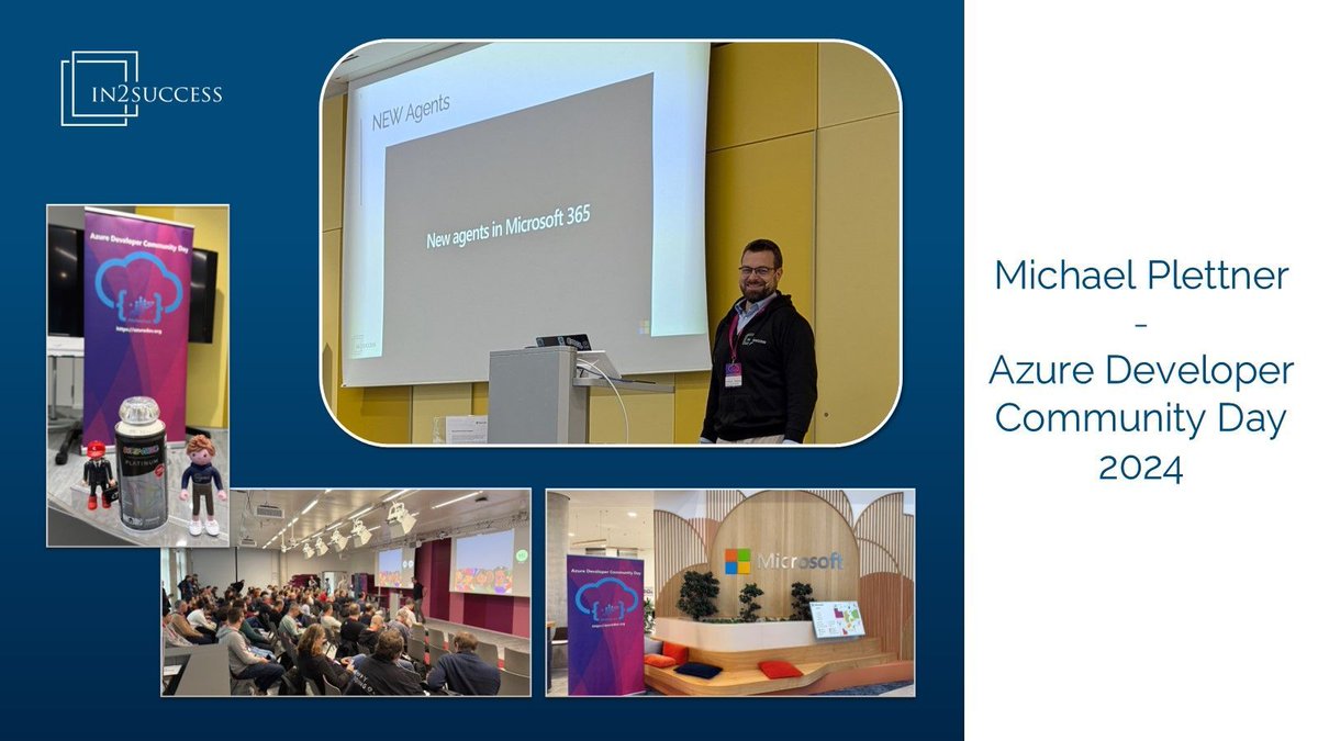 in2success_de's tweet image. Azure Developer Community Day 2024 was a hit! @Plemich wowed the crowd in Munich with his SharePoint agent demo. Exciting networking and learning moments, including #TheoTech meeting #MrRedCap! 🚀 #AzDevCom #Microsoft #Community #TechEvents