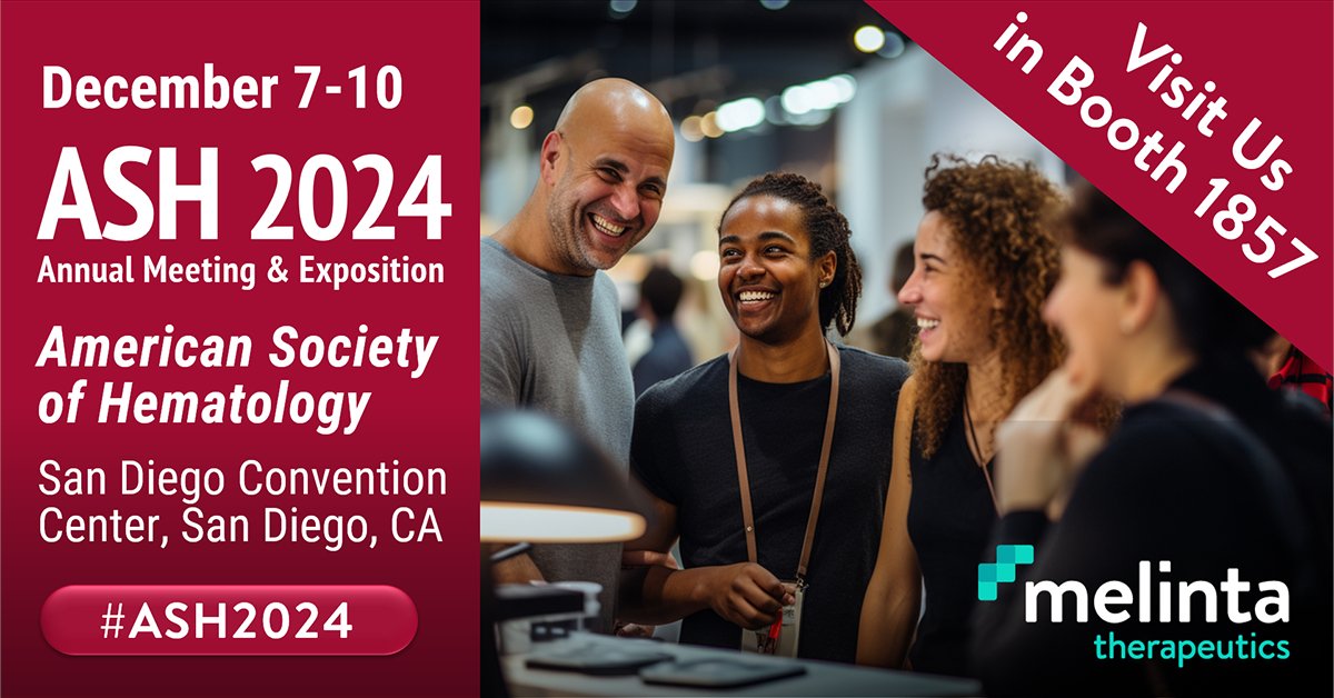 We’re happy to be in California at the San Diego Convention Center, participating in #ASH2024. Come to booth 1857 and meet the team that’s always mighty! #ASH24