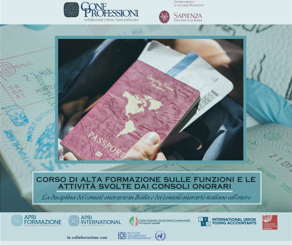 apriintern's tweet photo. 📚 Sei interessato ad approfondire la disciplina del Console Onorario in Italia e all'estero? 

Il corso di alta formazione organizzato è la tua occasione!

Per ulteriori informazioni e sulle modalità di iscrizione, consulta il seguente link: https://t.co/SF0U7nTqDT ! 🎓🌍 https://t.co/eSIMx5zAX5