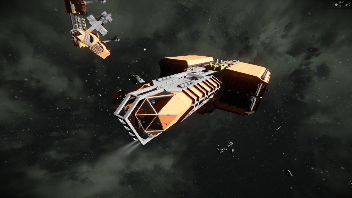 yuking2315's tweet photo. #みんなの戦艦見せ合っていいねやrpしようよ
 #SpaceEngineers 
戦艦と呼べるほど大きな船作ってないけど参加
小さい戦闘艇,,,どうですか？作りませんか？ https://t.co/QVMVdGKfhz