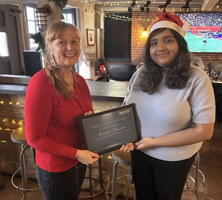 Innovate_HS's tweet photo. Congratulations to Emma Hassan, EPR Coordinator, who is one of most recent Spotlight Award winners! Emma has been recognised for her hard work and outstanding contribution to the planning documentation for our Electronic Patient Record Programme. Well done Emma! 🥳 #TeamInnovate https://t.co/5TnUtQ06xJ