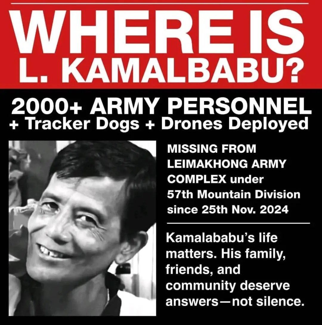 yaiphaba07's tweet photo. Why preventing #Kamalbabu's Wife?

Wife of missing man #Kamalbabu (a #Meetei from #Cachar #Assam) was not allowed to meet #Governor of #Manipur to present her case. The man was missing from 57th Mountain Division @adgpi campus suspected to be taken by #Kukis.

@UNHumanRights @hrw https://t.co/gIYXWAevRo