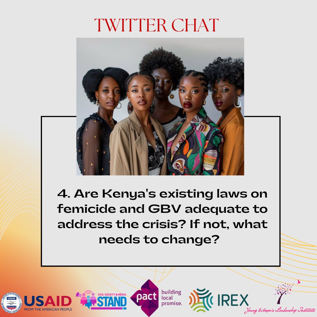 ywli_info's tweet photo. 4. Are Kenya's existing laws on GBV adequate to address the crisis? If not what needs to change? #DefendingTheDreamNow  
@woman_kind
@IREXintl @HBSNairobi @awdf01 @UAFAfrica https://t.co/dNasAtPx3k