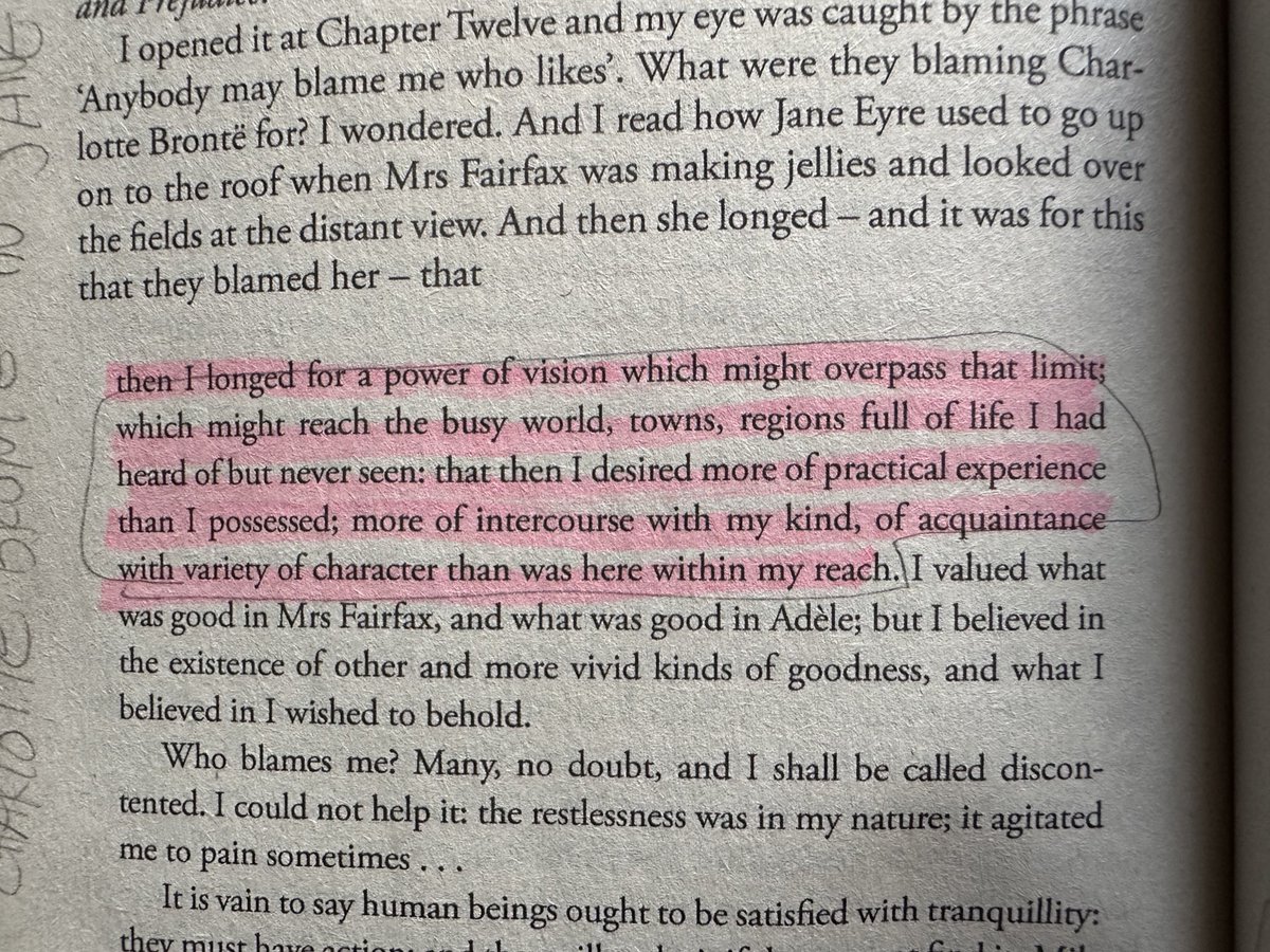 2real2earnest's tweet image. 4 different women (in order: Bronte, 1847/Woolf, 1929/De Beauvoir, 1949/Plath, 1950) who have never met, describing the same uniquely female tragedy of having a deep desire to live life to the fullest, but being forced to endure a peripheral existence, watching from the sidelines