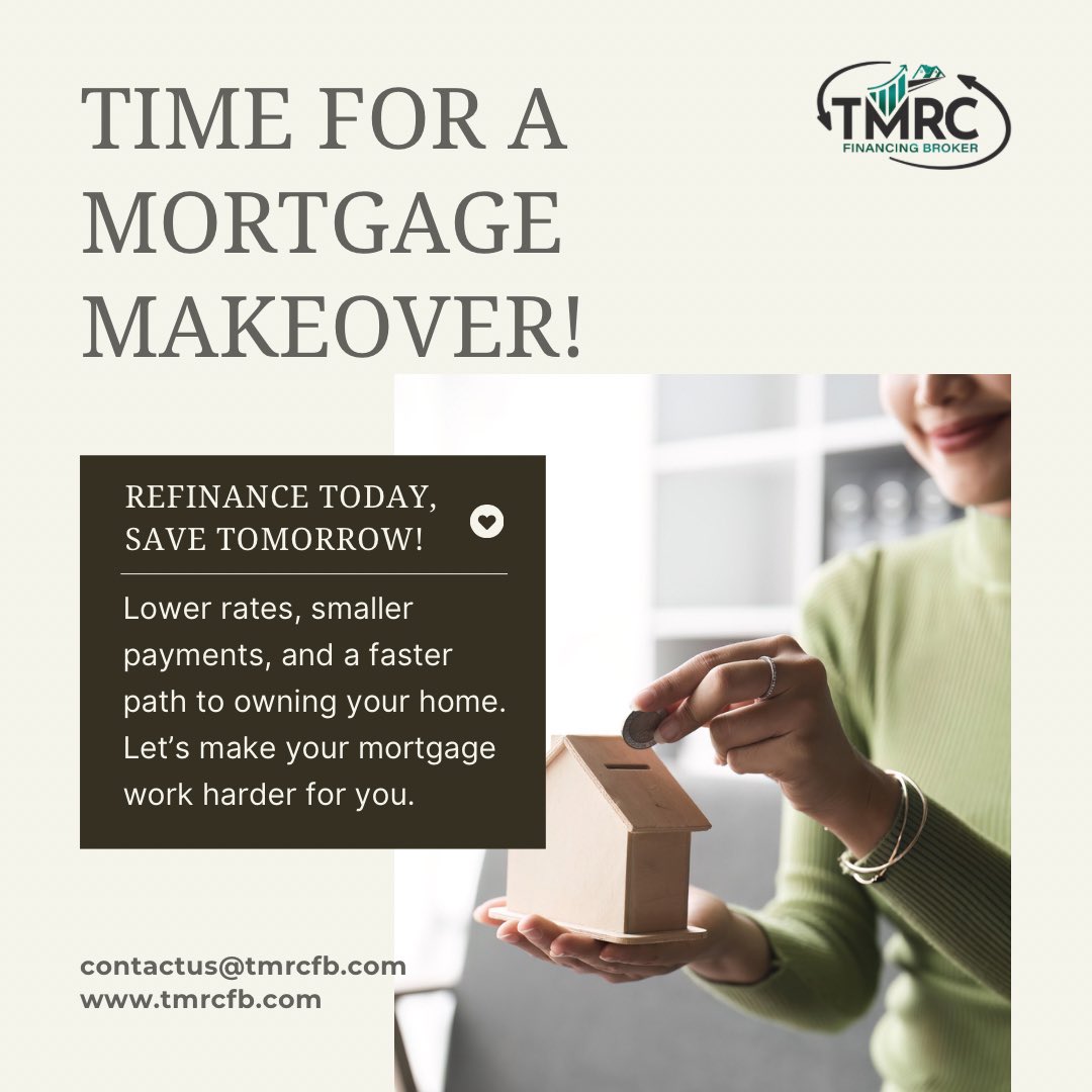 tmrc_fb_dxb's tweet photo. 💸 Ready for a Mortgage Makeover? 🏡 Why settle for high payments when you can refinance and save? Lower rates, smarter options, and a faster path to your dream home await! Let's make it happen today. 🔑💼

#RefinanceSmart #HomeSavings #MortgageSolutions #TMRCFB #mortgage https://t.co/U7COoKwHBQ