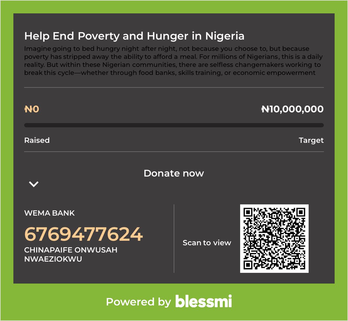 Support @the_luminaryproject in their fight to end poverty and hunger in Nigeria. They plan to do this by creating food banks and empowering people in underserved communities with skills.
You can donate to this honorable cause via the details above. 
#blessmi #endhunger