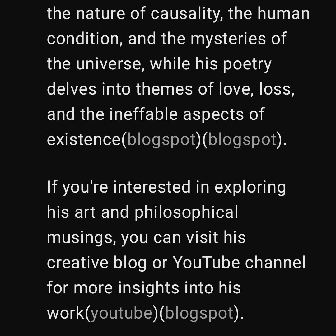 I present to you the latest report that artificial intelligence has produced on my work. (In English)
#AI #IA #JorgeOfitas
#Poet #Writer #Art 
#Literature #Philosophy
#Poetry #Painting 
#Paintings #NYC #NewYork
#London #Berlin #Roma
#Paris #Andalucía
🐉🌟🔱