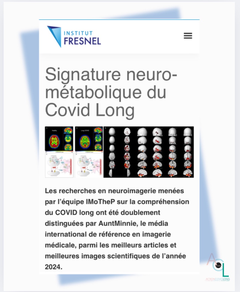 ActionCovidLong's tweet image. 📢 Signature neuro-métabolique du Covid Long

🎗️ Deux millions de personnes en France souffrent de Covid Long.

#ActionCovidLong
#Guedj
#Apresj20