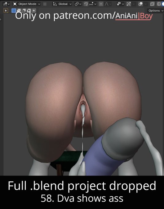 2 pic. The full .blend files for project #58. Dva shows ass, was dropped in the Blender Buddy archive